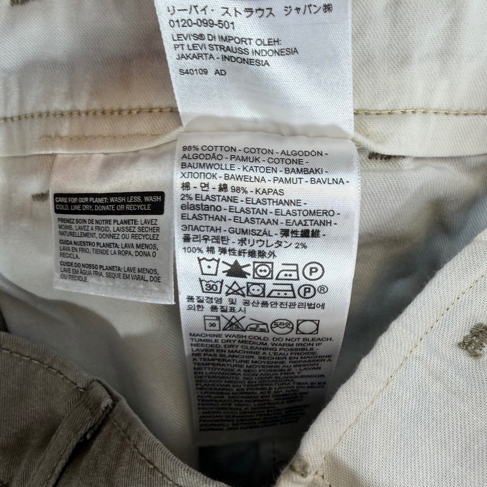 Levi's XX Chino Standard Taper Pants Men's Size 36x32 Khaki Tan Stretch Cotton - Picture 4 of 8